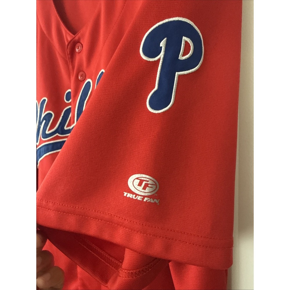 Philadelphia Phillies Baseball ButtonUp XL Embroidered Jersey True Fan Series - Picture 4 of 10